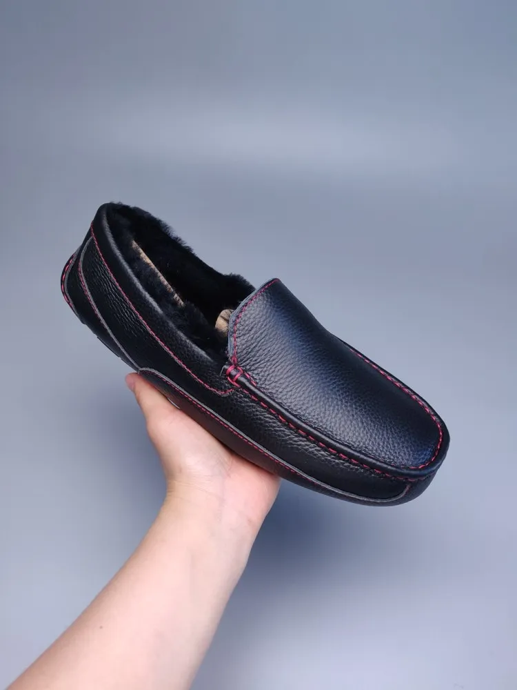 💰Special offer 200 UGG sheepskin all-in-one snow boots 1009951 Patent leather beanie shoes Color: black chocolate Number: 39-44